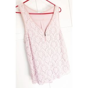 Maurices Lace front Tank w/ Zip Neckline